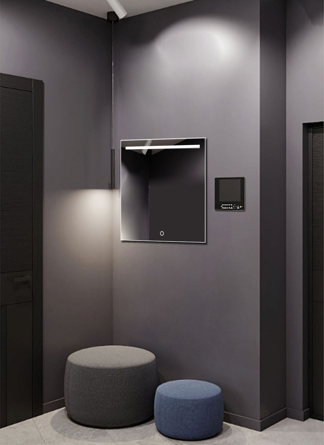 Квадратное зеркало с подсветкой А055К