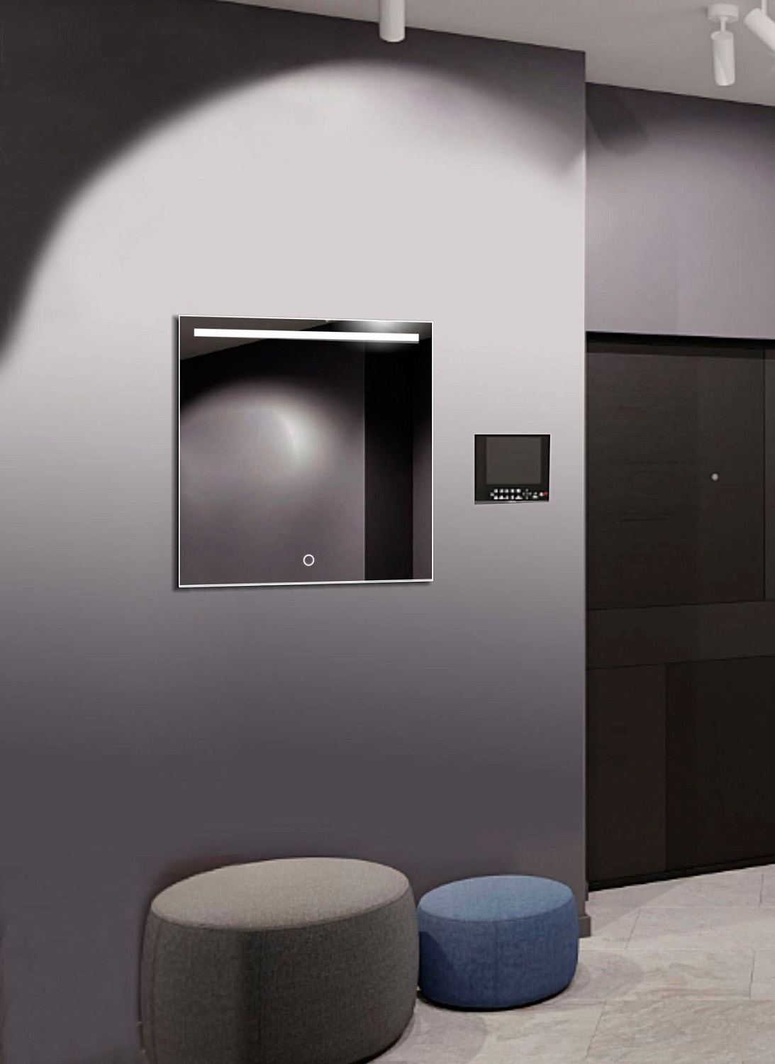 Квадратное зеркало с подсветкой А055К