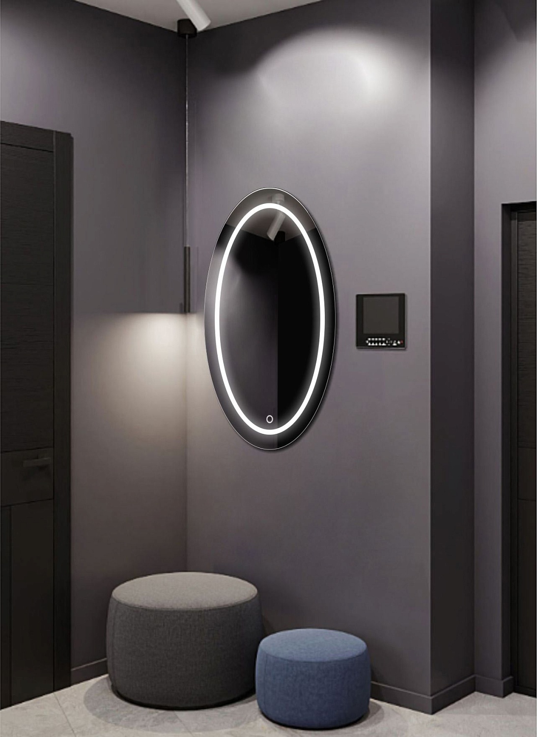 Овальное зеркало с подсветкой А072К