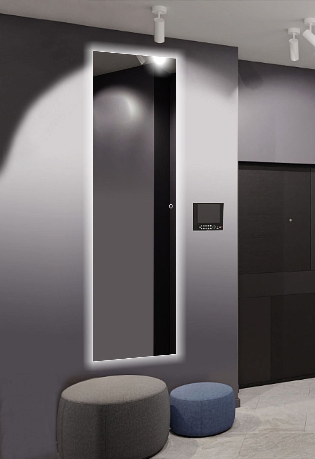 Прямоугольное зеркало парящее А030К