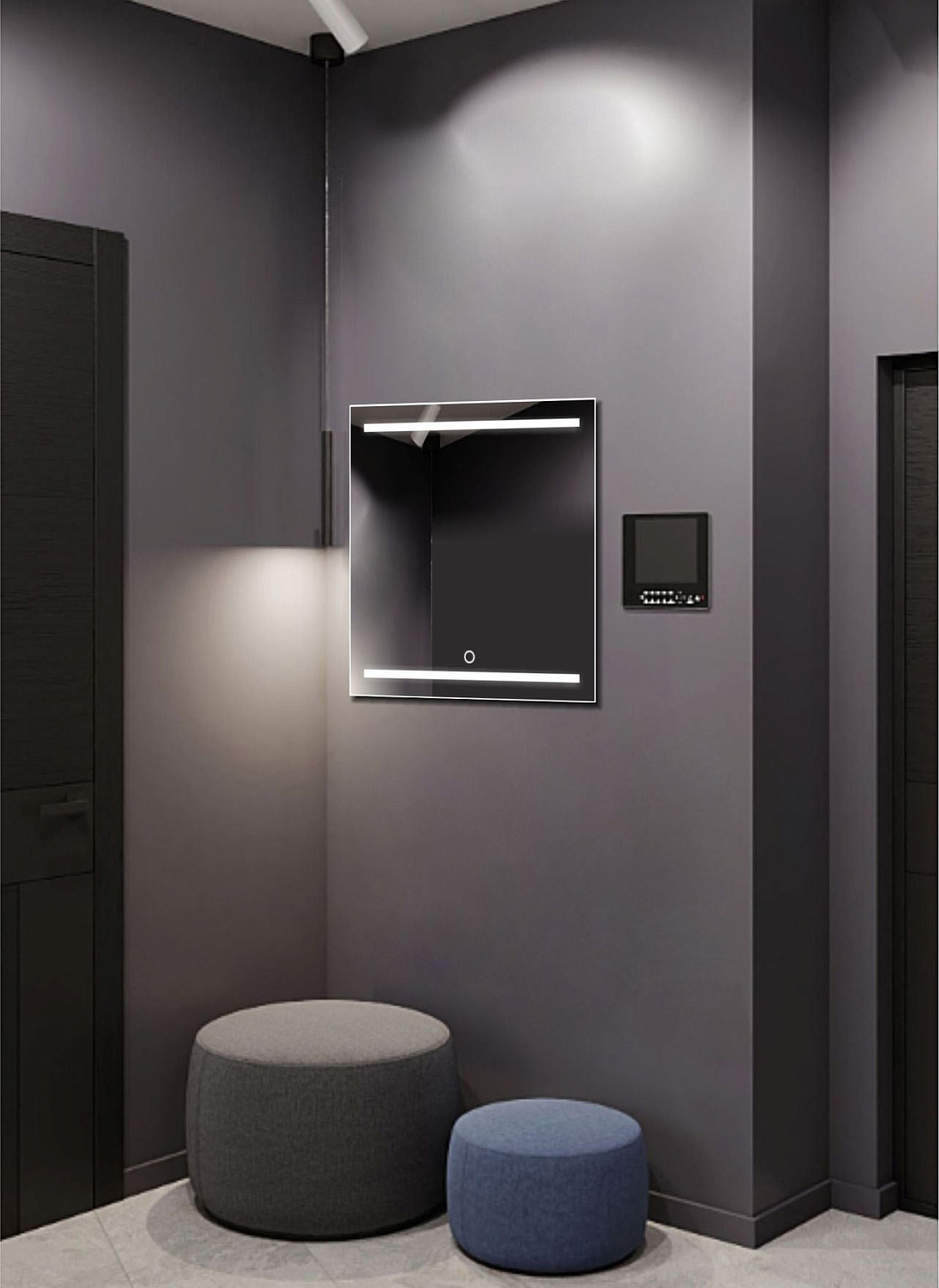 Квадратное зеркало с подсветкой А056К