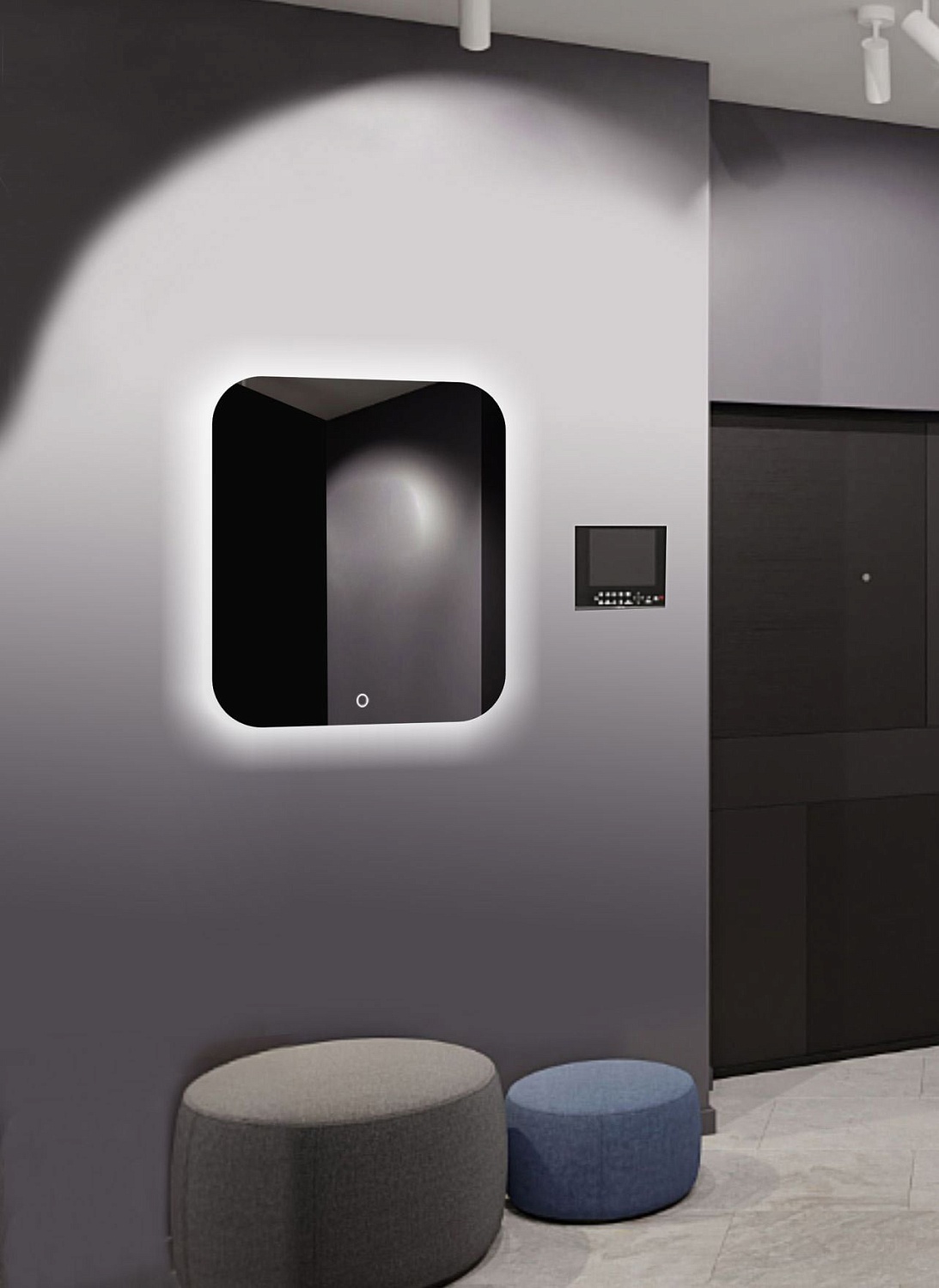 Квадратное зеркало парящее А033К