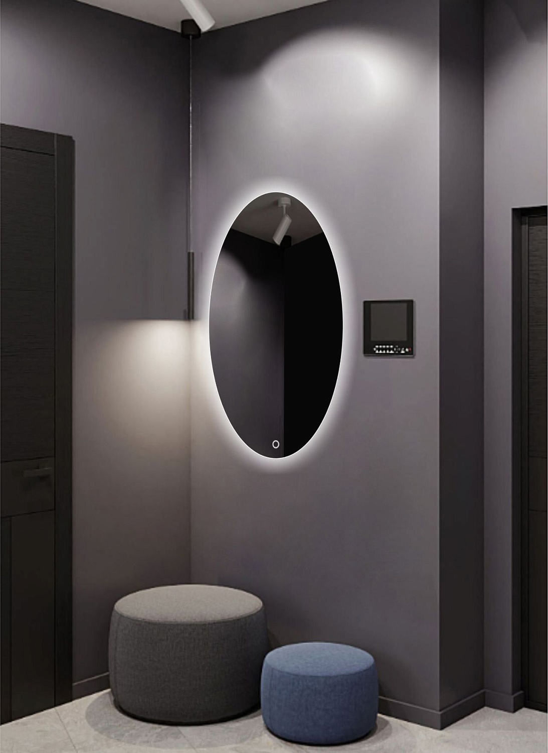 Овальное зеркало парящее А042К