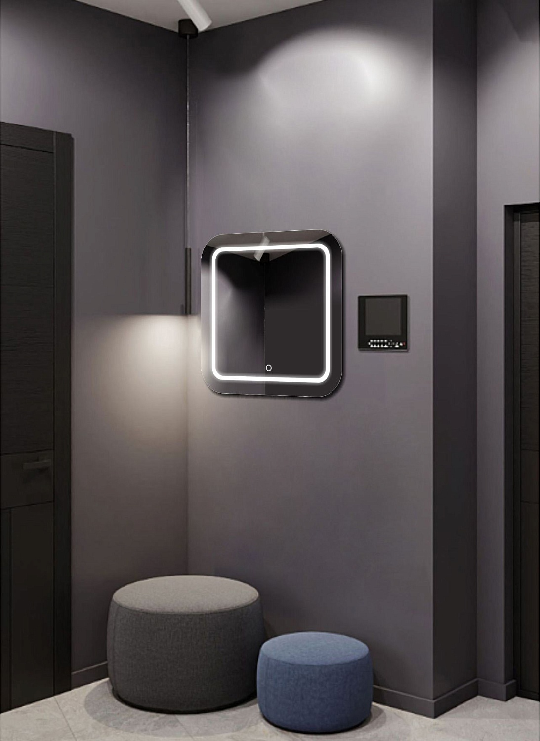 Квадратное зеркало с подсветкой А057К