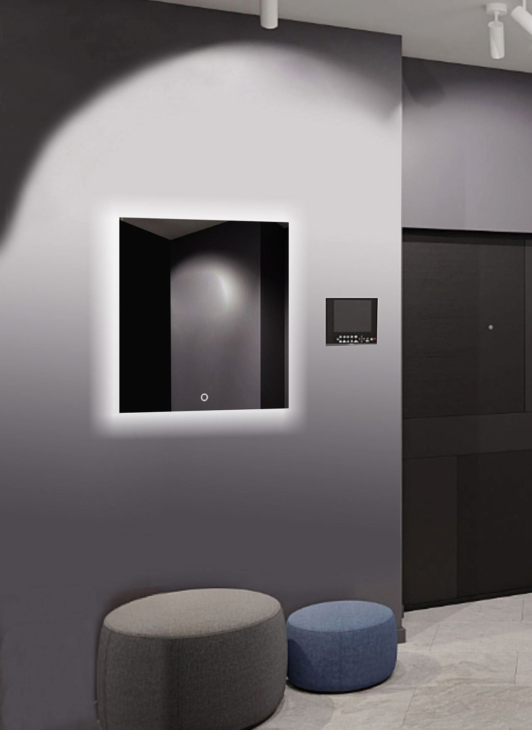 Квадратное зеркало парящее А032К