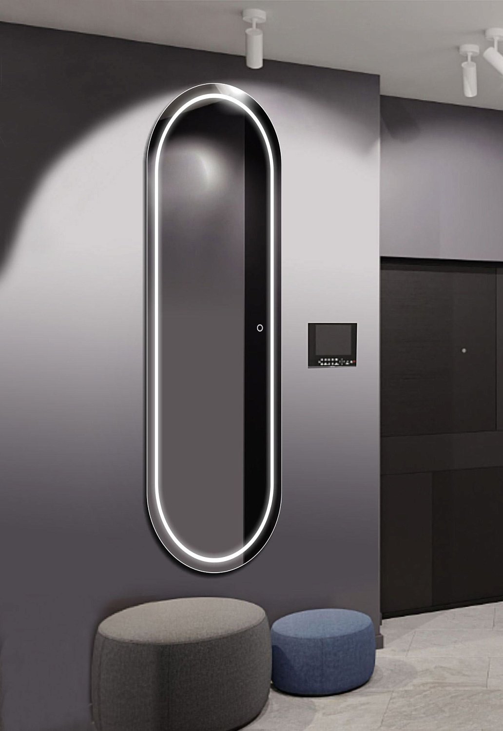 Капсулевидное зеркало с подсветкой А070К