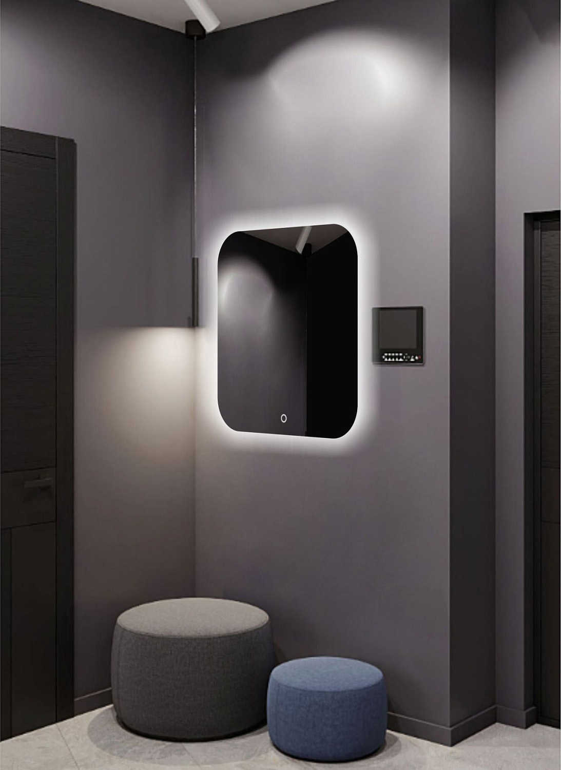 Квадратное зеркало парящее А033К