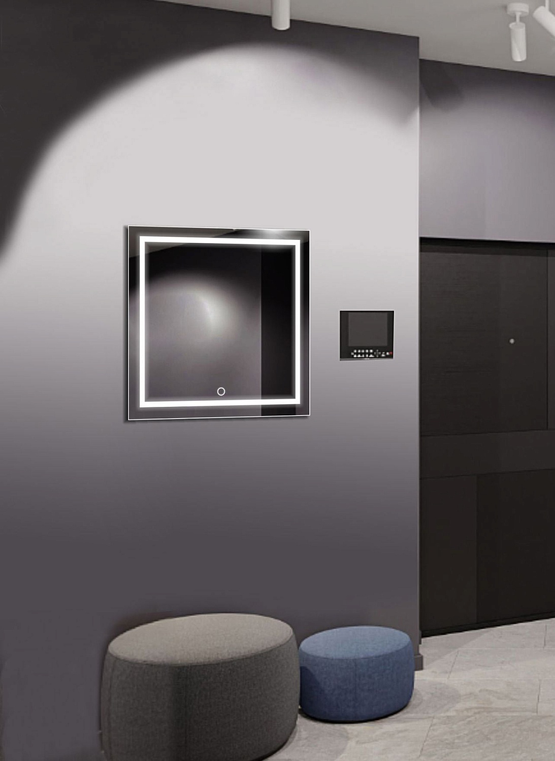 Квадратное зеркало с подсветкой А054К